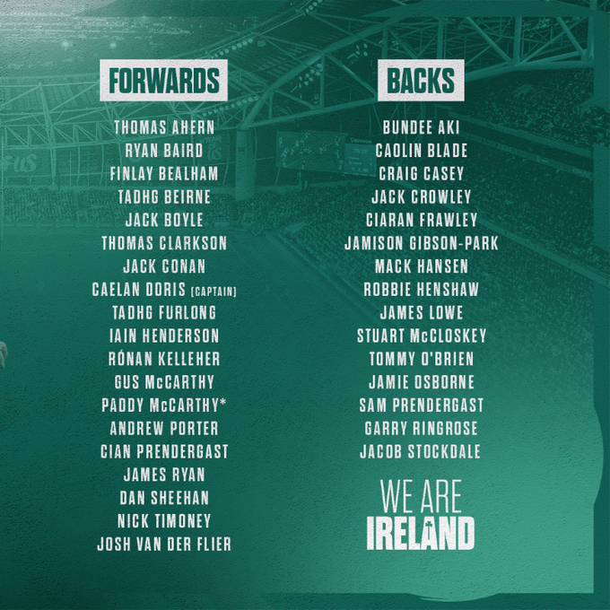 Es oficial, Irlanda ha confirmado la convocatoria para los Test de noviembre.

Nueva Zelanda, Japón, Australia y Sudáfrica, los rivales.