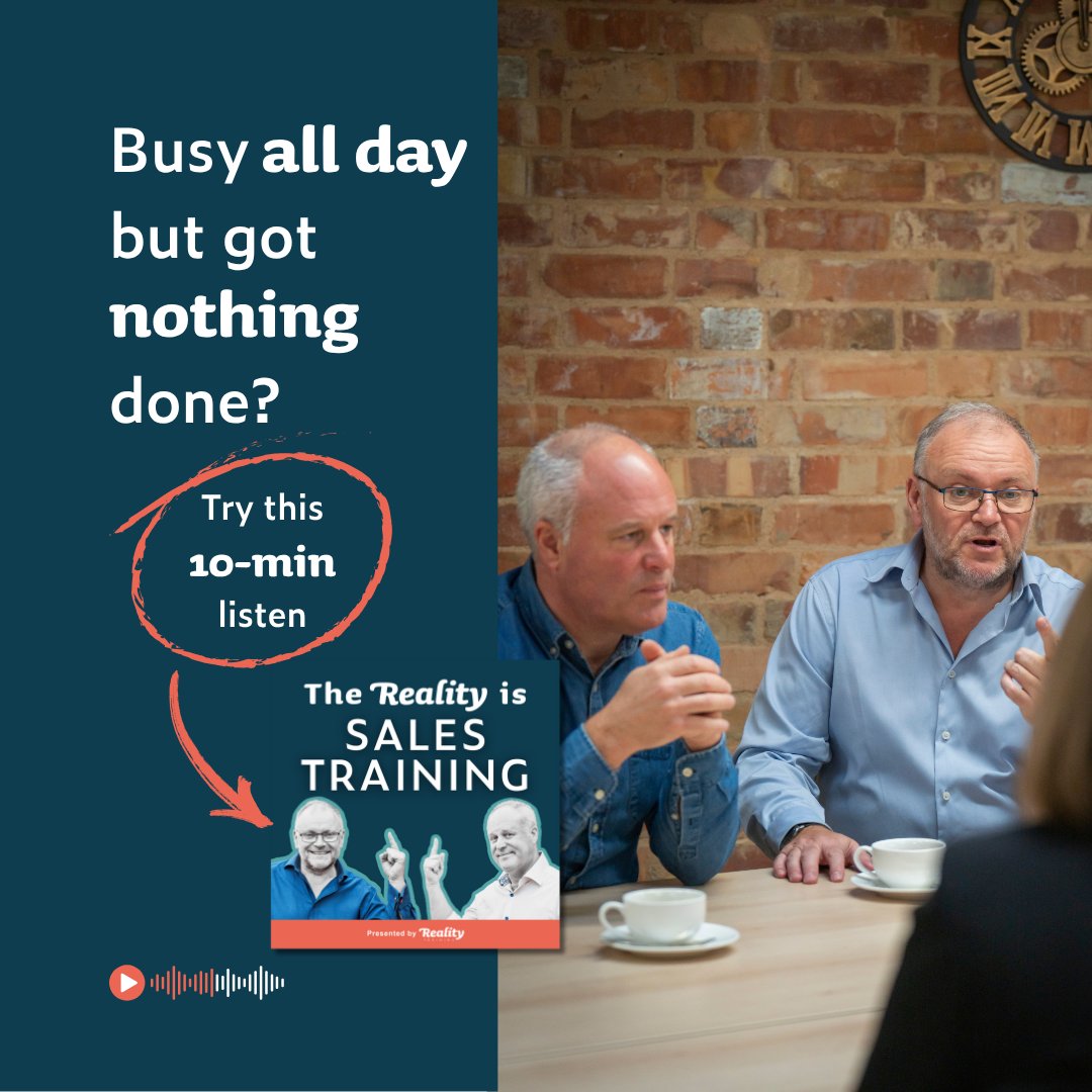 Busy all day but got nothing done? This 10-min episode from The Reality is Sales Training is for you. Less chaos. More momentum. ‘Time, Money, and Momentum’ is out now on your usual podcast app. #SalesTips #RealityTraining #SellingCertainty #TimeManagement