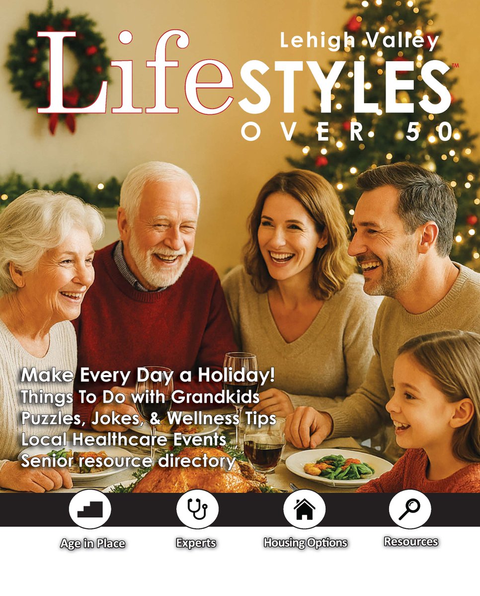 Lifestyles50's tweet photo. The Holiday Lifestyles over 50 is available! Celebrate things to do with grandkids, puzzles, jokes, wellness tips &amp; healthcare information. And of course the Senior Resource Directory!
https://t.co/46t6WTf8be
#seniorliving #lehighvalley #lifestyle #seniorhealth #seniorcare #aging https://t.co/JeblUkN00p