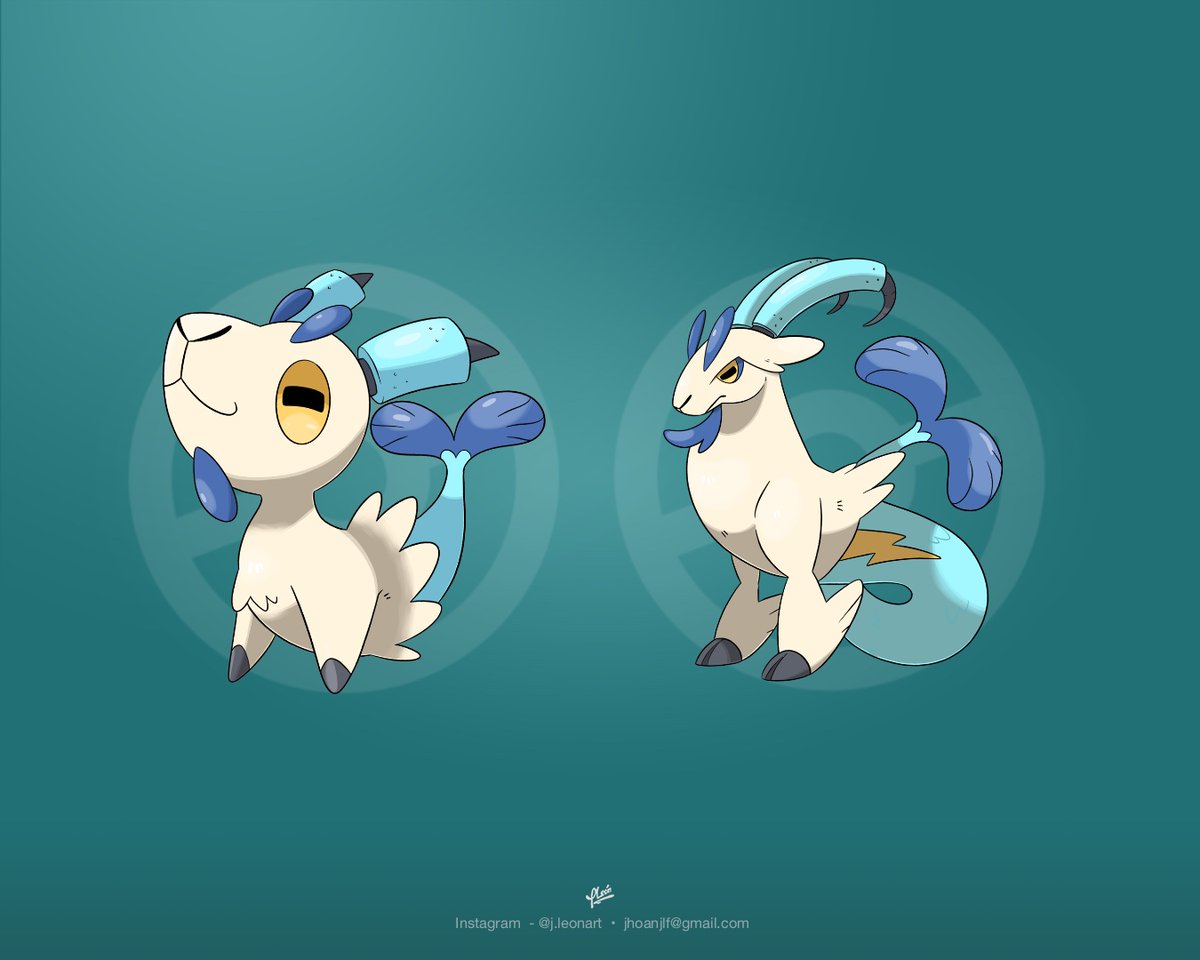 thehelionregion's tweet image. My sea goat pokemon from @GreemaRegion Capridle and Sparkricorn get regional forms in Helion inspired by the capricorn zodiac sign funko pop. 

was water to water/electric

now to grass/ground.

grass because of it being green and ground due to Capricorn being an earth sign.