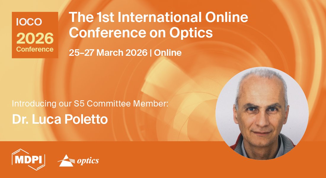 📍 We are proud to announce Dr. Luca Poletto as a member of our " Laser Sciences and Technology" Committee!

🔗 Find out more: sciforum.net/event/IOCO2026…

#OnlineConference #Optics #Photonics