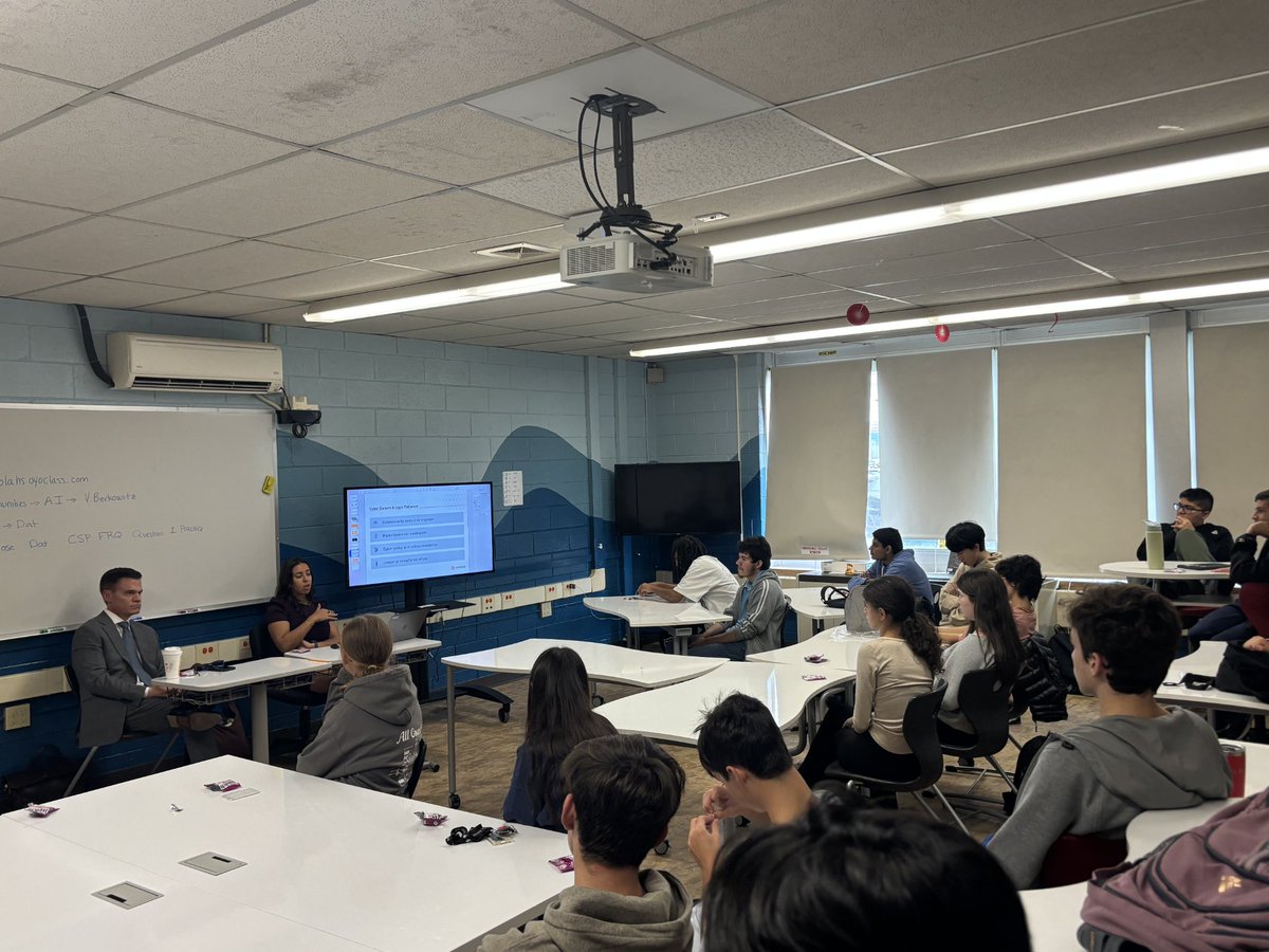 We had a great time learning about cyber law from during #CybersecurityAwarenessMonth We learned consequences of threats and how it impacts the daily lives of people. We learned how our topics reach out into the real world including careers! #MineolaProud