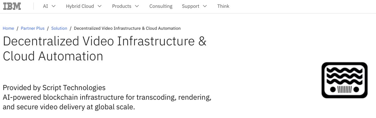 script_network's tweet image. Since our partnership with @IBM, Script Network has been added as a Preferred Partner for all video automation + decentralized infrastructure services in the IBM ecosystem 📺
We’re already seeing new interest and enterprise deal flow start for this service offering.
If your…