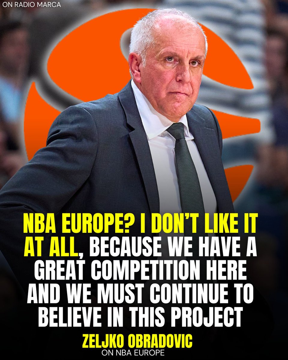 🗣️ Zeljko Obradovic, the EuroLeague coaching GOAT, is NOT a fan of the NBA Europe league 

"I don't like it. AT ALL"