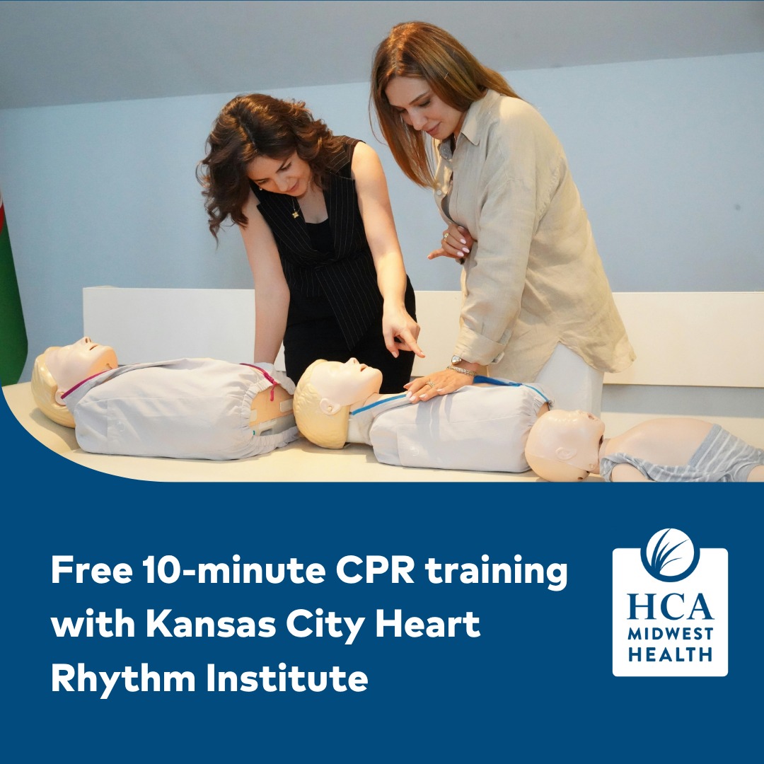 This October, during Sudden Cardiac Arrest Awareness Month, join us for a series of free, hands-only CPR classes. Classes are hosted by Kansas City Heart Rhythm Institute. Drop in for a 10-minute session and learn how to save a life. Register now: 
bit.ly/4q2YFZn