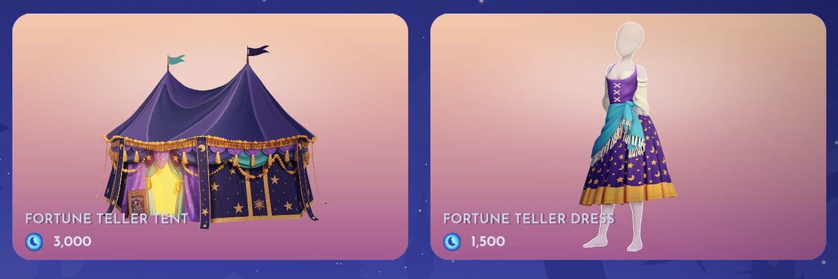 DazzTM's tweet photo. The new premium shop items are here! Which one are you most excited about? The Fortune Teller Tent is an absolute must have for me! 🔮✨
#DDLV #PremiumShop #Moonstones https://t.co/WZjjh7rHwc