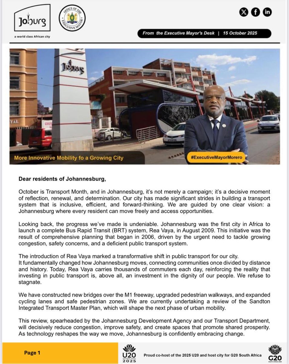 Executive Mayor of the City Of Joburg tweet media