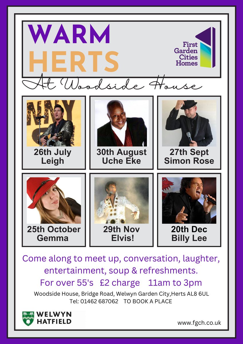 Come along to Warm Herts at Woodside House for food, friendship and plenty of fun for people over 55.
Expect a warm welcome, refreshments, entertainment, friendship, fun and laughter!
📍 Bridge Road, WGC, AL8 6UL
More community spaces in Welwyn Hatfield: orlo.uk/JV1XP