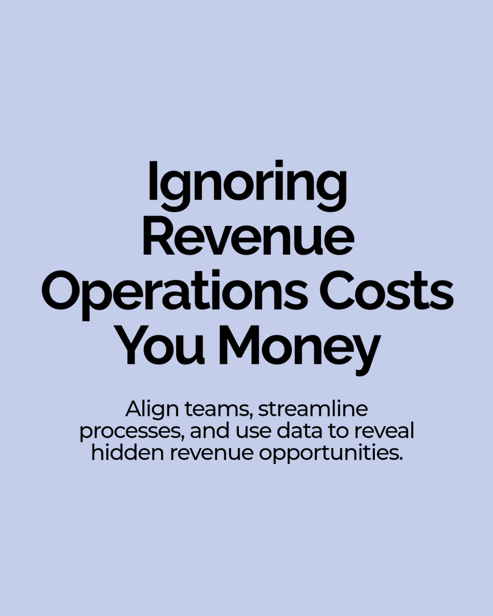 sfdc_nerd's tweet image. Ignoring Revenue Operations leaves money on the table. Misaligned teams and slow processes drain revenue. Fix it by uniting sales, marketing, and success teams, tailoring tech, and using data. Ready to find hidden costs and grow revenue?