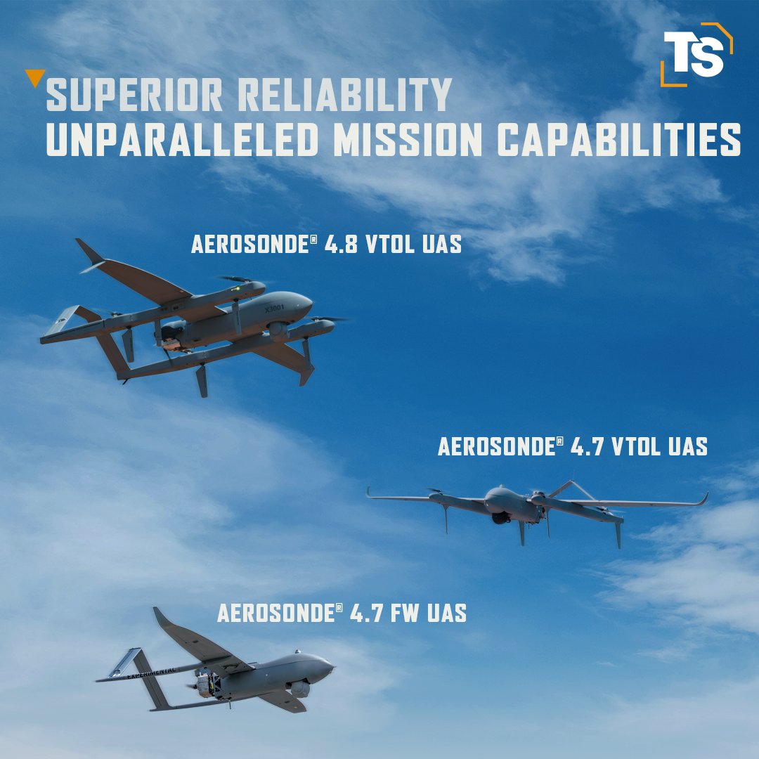 TXTSystems's tweet photo. Providing maximum mission flexibility to the warfighter, the Aerosonde® UAS family of products provides the agility needed for success across all mission sets.  Learn more today. Stop by booth #7227 at #AUSA2025. https://t.co/GhpwbOG9Iz