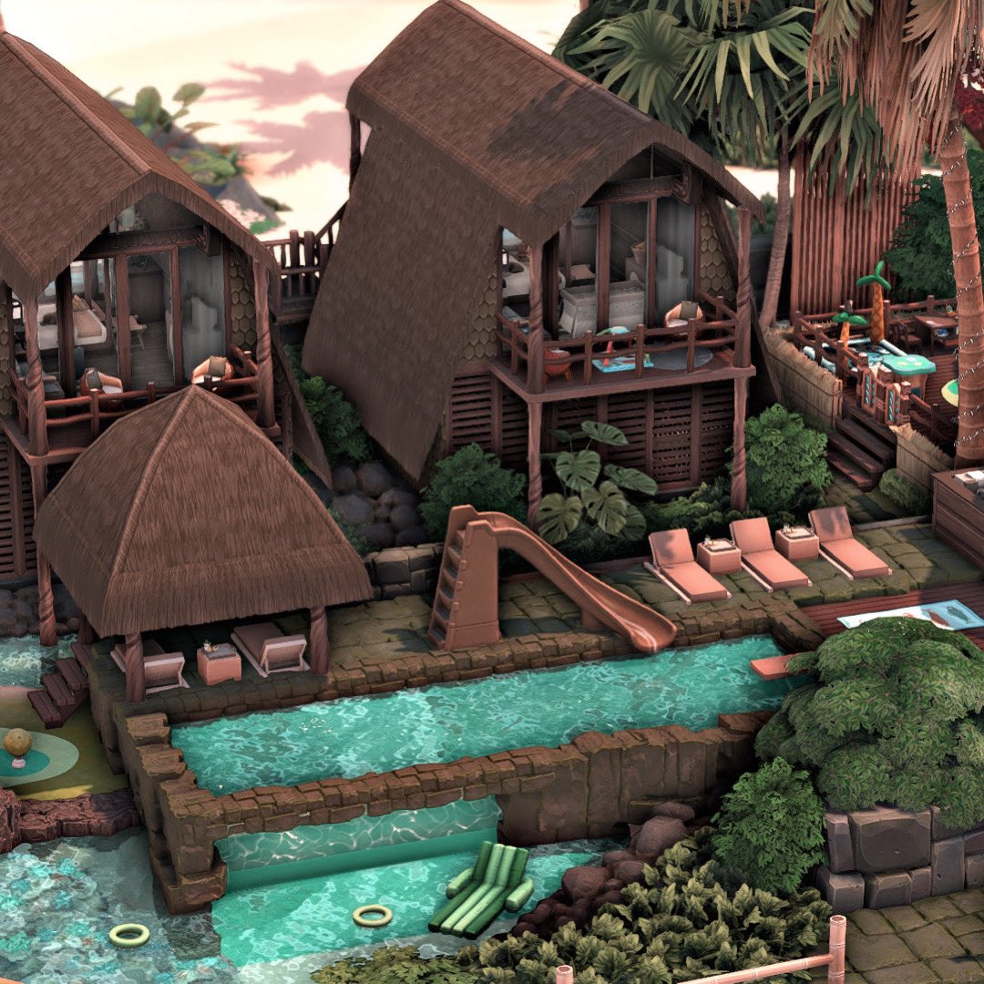 #eapartner
Hi.✨ This time I made a Tropical Family Resort in Sulani. It’s the perfect getaway for family’s. I hope you like it!🪸

| No CC.☁️
| Stop Motion Speed build: m.youtube.com/watch?v=i4OBu5…

#TheSims4 #ShowUsYourBuilds #Ea <a href="/TheSims/">The Sims</a>