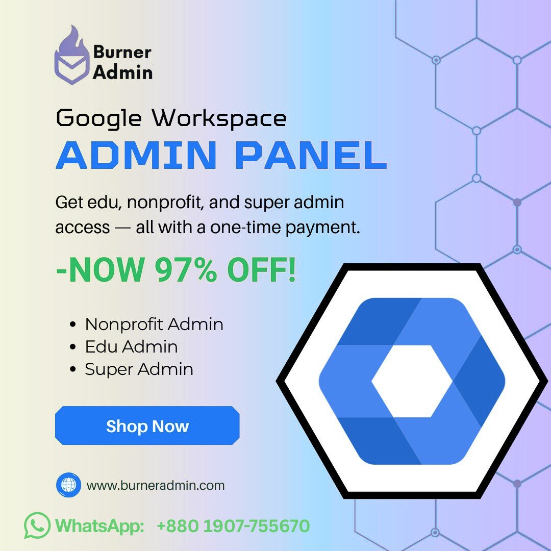 abukawserahamed's tweet image. 🚀 Manage Google Workspace like a pro!
Get Nonprofit, Edu & Super Admin access- all with a one-time payment. 🔥
Now 97% OFF only at burneradmin.com
#GoogleWorkspace #AdminAccess #BurnerAdmin #Reachoutly #BusinessTools #TechDeals