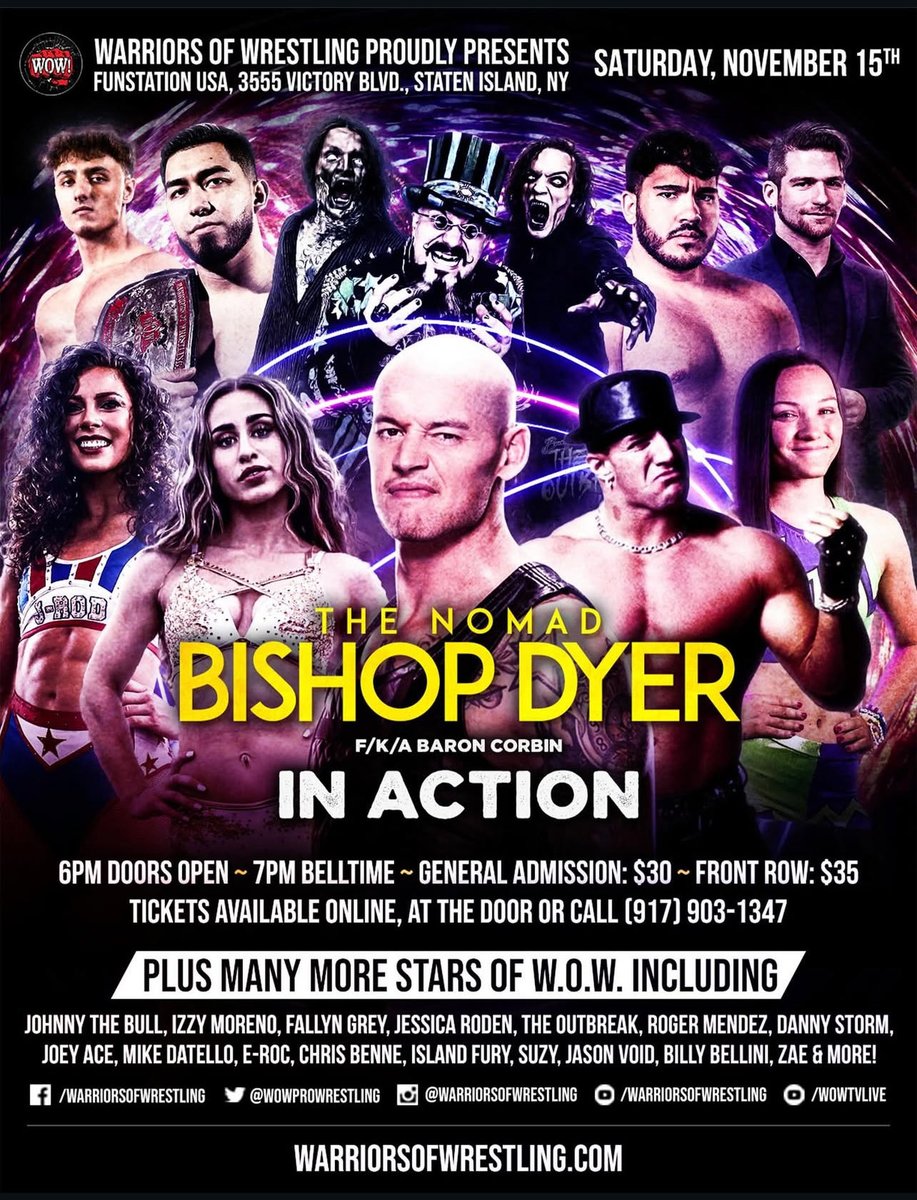 NY BFFs 🍎 🏙️ …..

I’ll be making my debut at <a href="/WOWPROWRESTLING/">Warriors Of Wrestling</a> on Saturday 11/15 in Staten Island, NY! 

Get your tickets because I wanna see all my BFFs for my debut match at Warriors of Wrestling 🎟️⬇️

warriorsofwrestling.com/portfolio/road…