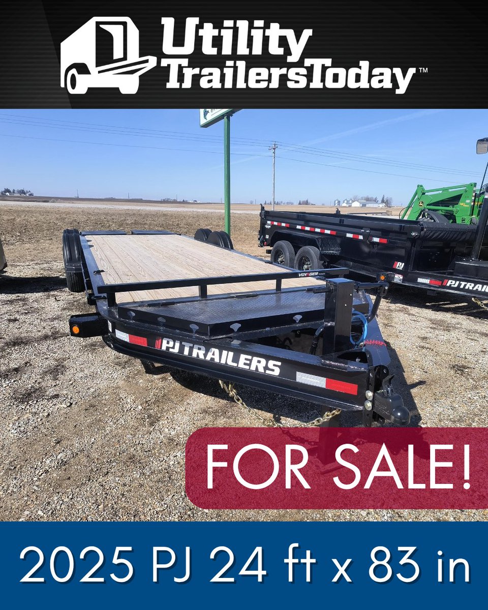 TodayUtility's tweet image. Open Car Hauler Trailer FOR SALE! 🏷️

Contact Howie Equipment for details!
📲 (641) 455-5934
📍 Hampton, Iowa
📐 24' Length | 83" Width

Link to Listing ➡️ ow.ly/Q8Ph50X9kpk

#TrailerForSale #FeaturedListing #TruckLife #UtilityTrailersToday
