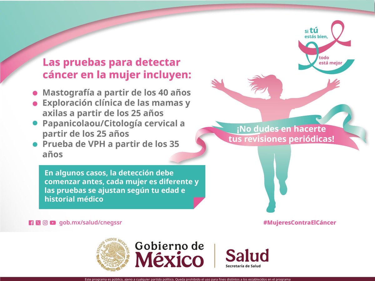 INGER_mx's tweet image. La detección temprana salva vidas. Realiza tu autoexploración cada mes y, ante cualquier hallazgo sospechoso, acude de inmediato a tu Unidad médica.

#MujeresContraElCancer #SPPS #CCINSHAE #SuInstituto