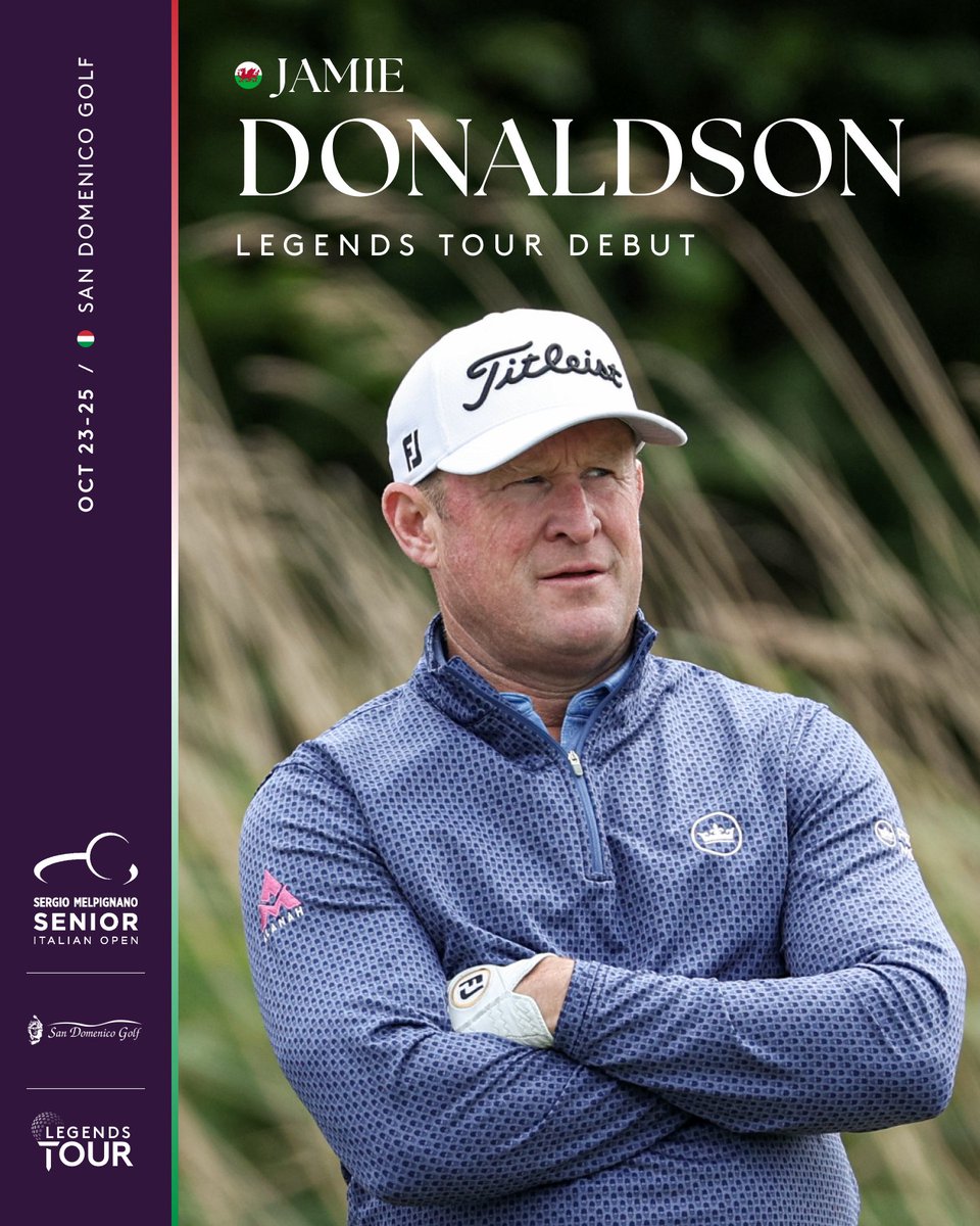 euLegendsTour's tweet photo. ๐ด๓ ง๓ ข๓ ท๓ ฌ๓ ณ๓ ฟ Confirmed Legend ๐ฅ
Jamie Donaldson makes his Legends Tour debut at the Sergio Melpignano Senior Italian Open ๐ฎ๐น
๐ San Domenico Golf, Puglia
๐ 23โ25 October
#euLegendsTour #JamieDonaldson #ItalianOpen #SeniorGolf #RyderCupLegend https://t.co/hjMeRJd8Pg