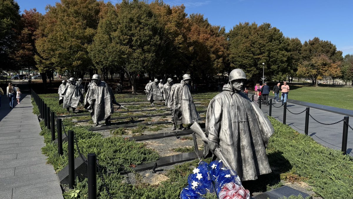 CGProgram's tweet image. Visiting the Korean War Veterans Memorial. We have a number of Korean War veterans with us on Central Valley Honor Flight. And as I’ve shared, my dad was a bombardier on a B-29 in Korea. He flew 30 missions. He made it back, but he never made it here. So I’m here for him.