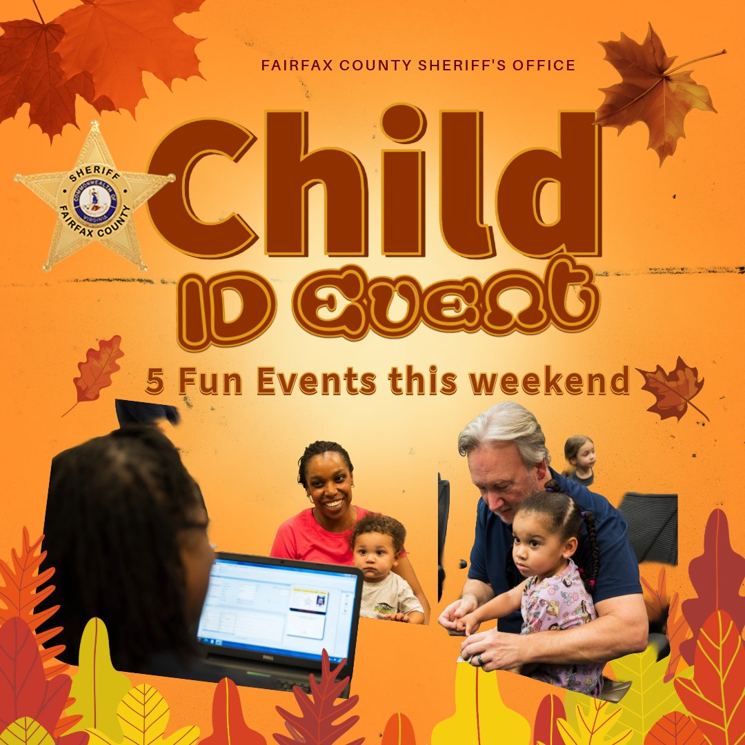 fairfaxsheriff's tweet image. Our Child ID technicians are going to be busy again this weekend with 5 events around Fairfax County. Come by to enjoy the festivities of various festivals and get a free Child ID for your little one. 
 #FairfaxCountyEvents #FamilyFun #CommunityFestivals #ChildID #FCSO