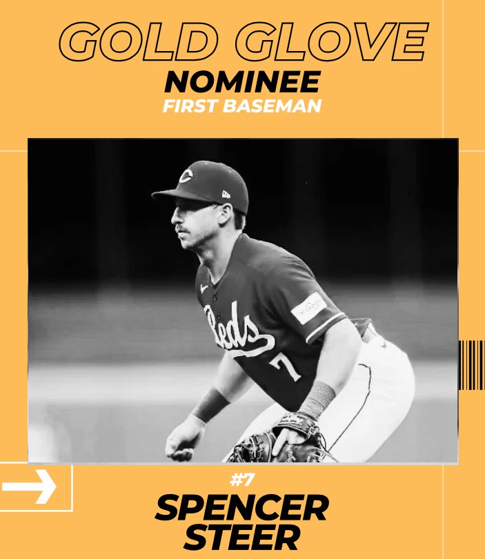 Congratulations to third baseman Ke’Bryan Hayes and first baseman Spencer Steer on being nominated for Gold Glove Awards