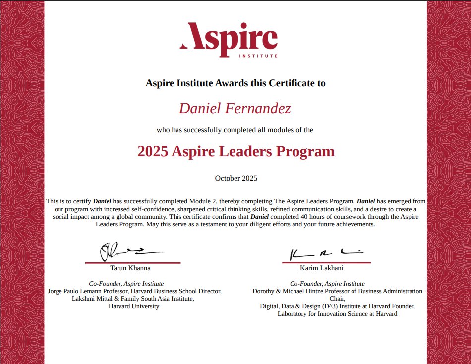 Fernand07430172's tweet image. Me encuentro muy feliz de haber formado parte del programa 🙌y de haber aprendido sobre cómo abordar los vacíos institucionales y tratar los problemas en un mundo que está evolucionando🌍¡Gracias a @aspire_leaders por brindar estas oportunidades! #AspireInspiresFirstGen