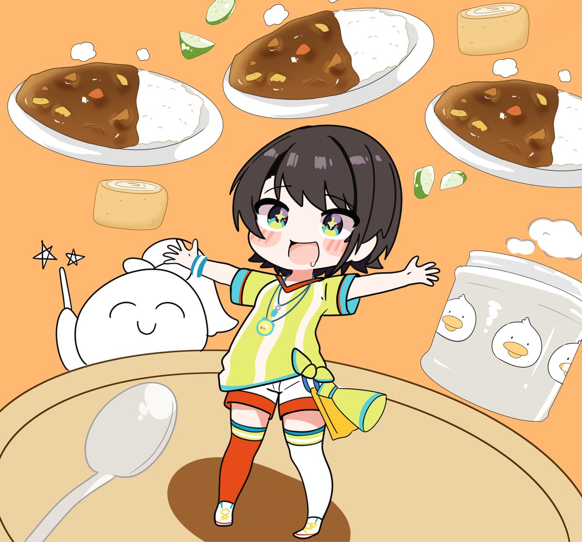 大空スバル ,大空スバル(通常) 「カレーの流儀 #プロテインザスバル」|DD🍥のイラスト