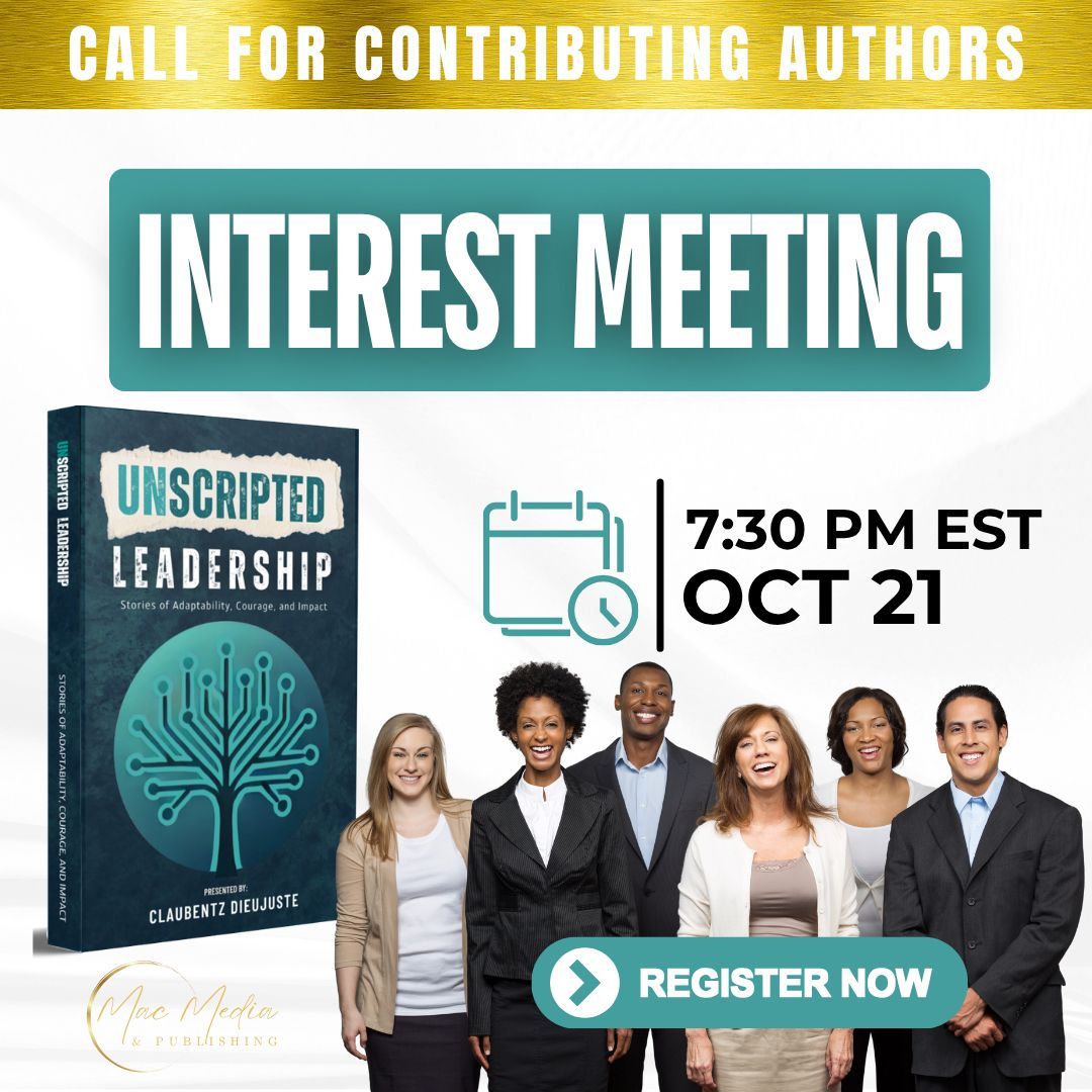 🎥 Why Unscripted Leadership Matters
Every great leader has a story—one that can inspire others to keep leading through the chaos.

💻 Apply to become a contributing author today:
GrowWithDrMac.com/UnscriptedLead…

📅 Save the date: Author Interest Meeting — October 21st