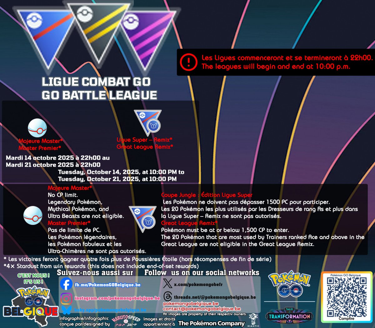 #pokemongobelgique #pokemon #pokemongo
#pokemongoapp #pokemongoappfr
#pokemongofr #pokemonfr #PokémonGoBelgique
#PokémonGoBelgium #PokemonGO #Pokémon
#PokemonGOBelgique #GoBattleLeague #NarutospeedGOBelgique #TalesOfTransformations #niantic #Scopely #GoBattleLeague