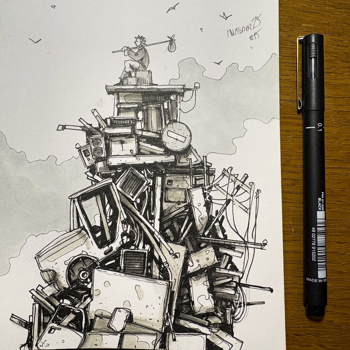 Ragged 15th #inktober #Inktober2025 

a bit of my mood today 🥺