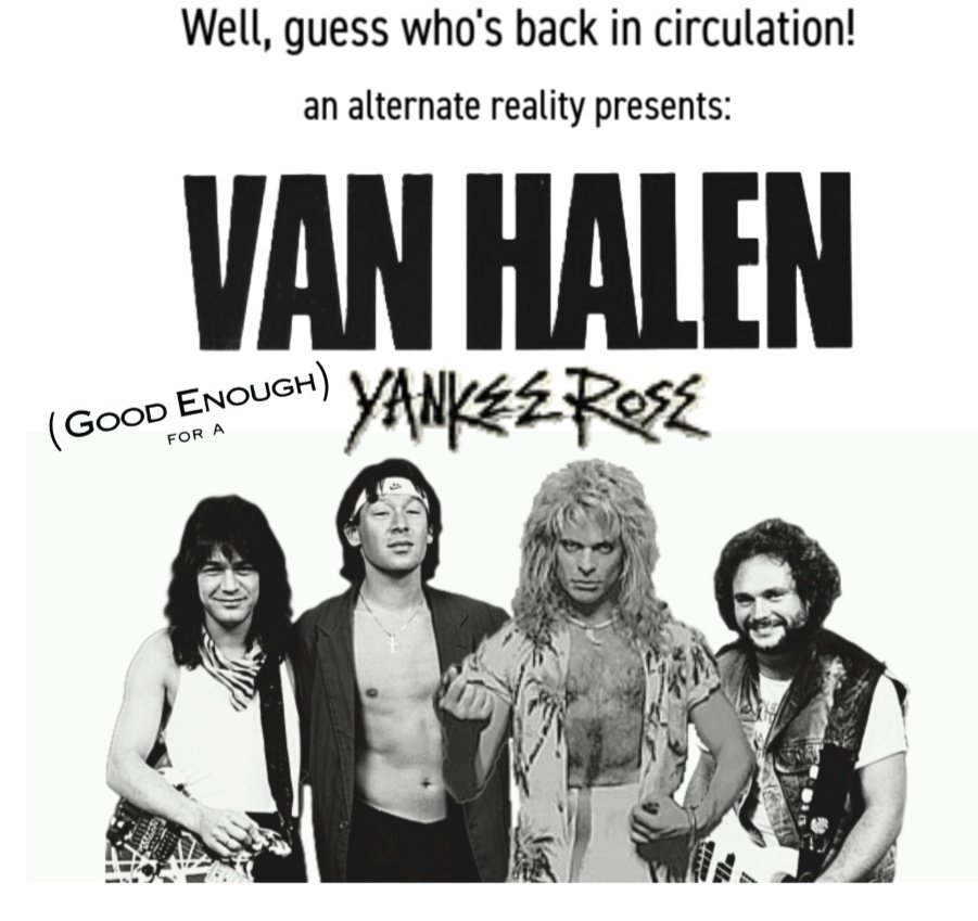SrNathanGregory's tweet photo. Van Halen - Yankee Rose (Good Enough mashup w/David Lee Roth) 
https://t.co/pjg220icSV
#VanHalen #DavidLeeRoth #mashup https://t.co/GJUom1lWRl