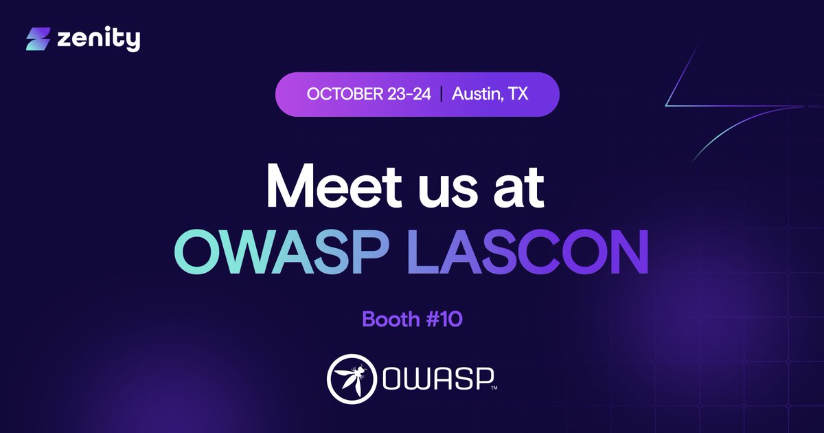 AI agents are already acting on your data. ⚠️ 

Meet Zenity at OWASP LASCON 2025 (Booth 10) to see how we secure them across SaaS, cloud, and endpoint. 🛡️

👉 eu1.hubs.ly/H0nR45Y0

#AIAgentSecurity #OWASP #AISecurity