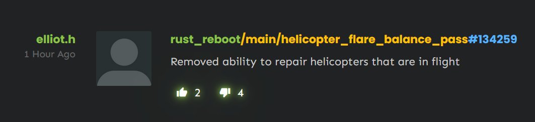 Can no longer repair helicopters in flight! #Rust