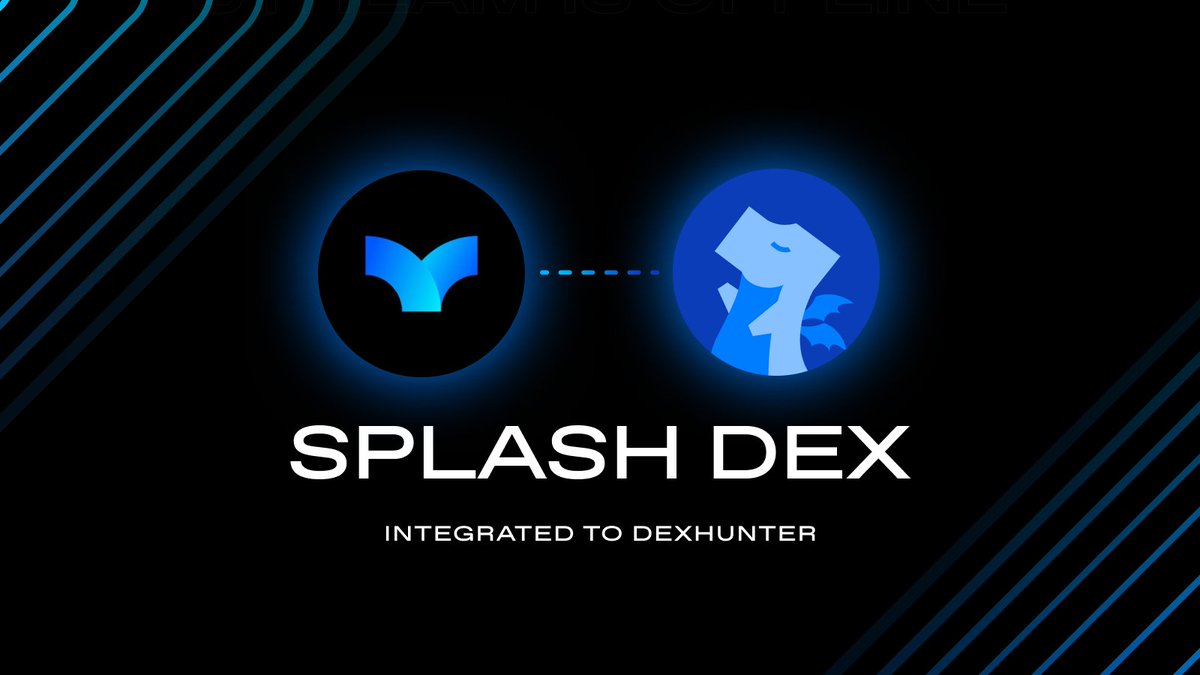 DexHunter is integrating Splash Protocol to create Cardano's most complete DeFi platform.

We're bringing aggregated trading and advanced liquidity management together in one interface.

Here's what's changing 🧵👇