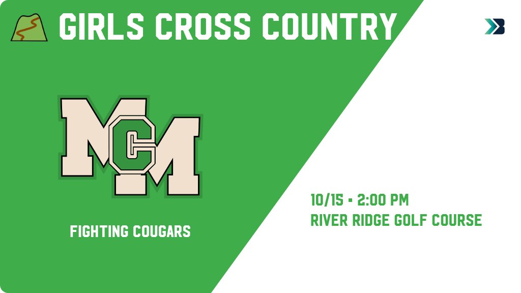 Girls Cross Country (Varsity) Meet Day! - Check out the event preview for the McCook Central/Montrose Fighting Cougars. It starts at 2:00 PM and is at River Ridge Golf Course. gobound.com/sd/sdhsaa/girl…