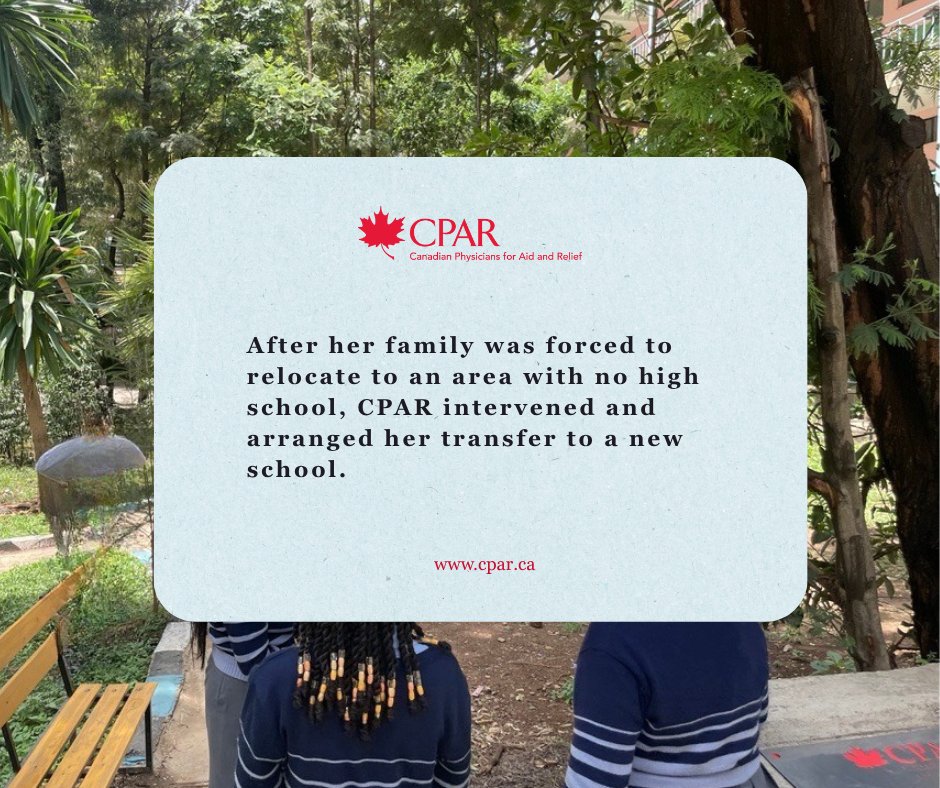 Tsion, a Grade 12 student, nearly dropped out due to financial hardship. CPAR’s Project 302, funded by <a href="/Transport_gc/">Transport Canada</a> , provided meals, supplies, mentorship, and school transfer support. She exemplifies perseverance and gratitude.