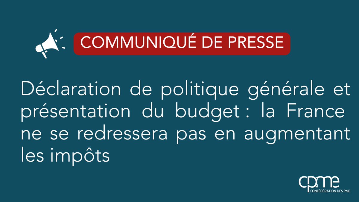 🔴 Communiqué de presse | Budget 2026 : la suspension de la réforme des retraites envoie un signal dangereux. 

Faire croire qu’on peut travailler moins tout en sauvant le système, c’est tromper les Français.   

Lire le CP : cpme.fr/espace-presse/…