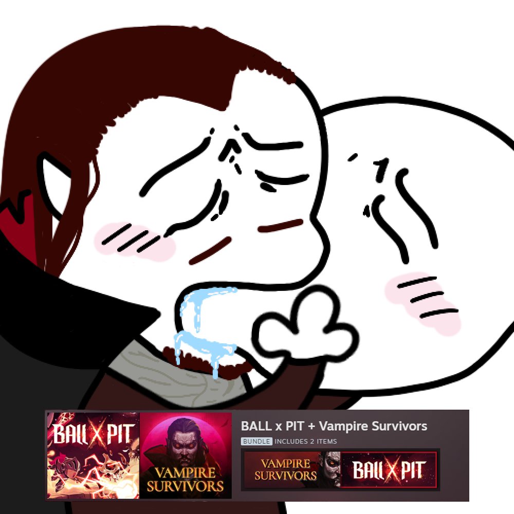 Vampire Survivors 🦇 Emerald Diorama OUT NOW 🧄 (@poncle_vampire) on Twitter photo me and the BALL(s) when we meet in the PIT
<a href="/BALLxPIT/">BALL x PIT 🏐 OUT NOW</a> is out now and we're bundled together on Steam to celebrate! 🏐🥳 me and the BALL(s) when we meet in the PIT
<a href="/BALLxPIT/">BALL x PIT 🏐 OUT NOW</a> is out now and we're bundled together on Steam to celebrate! 🏐🥳