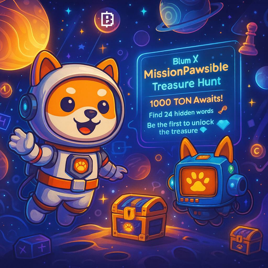 🚀 Blum X <a href="/PAWSBabyDoge/">MissionPawsible by BabyDoge</a> Treasure Hunt Update!

The Treasure Hunt is a thrilling community challenge where you must find all 24 words that form the seed phrase to unlock a wallet with 1000 TON 👇