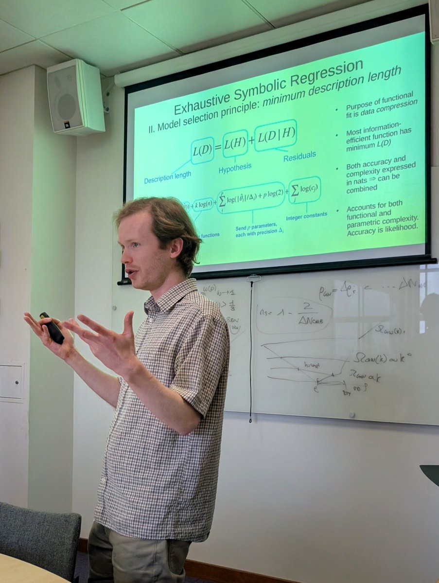 Ed_Macaulay's tweet image. Fascinating cosmology seminar today by Harry Desmond from @UoPCosmology on Exhaustive #SymbolicRegression - amazing to see reconstructions of equations from cosmological data! Do let me know if you&apos;ve seen other great examples of this kind of technique!