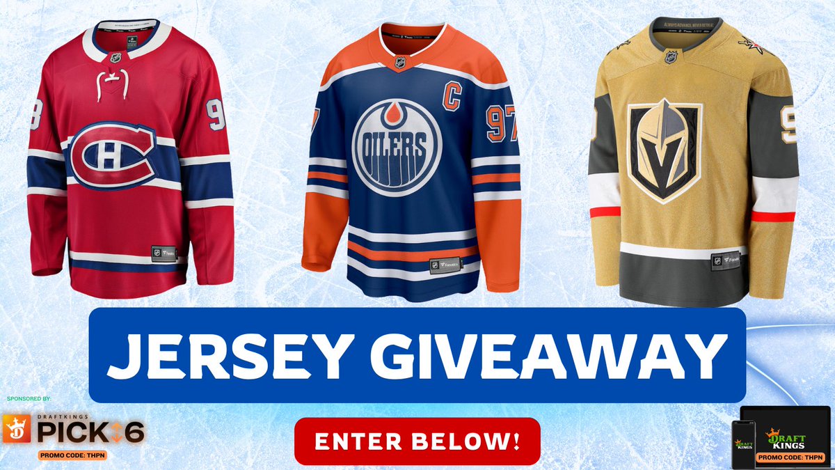 Hockeypodnet's tweet image. GIVEAWAY CONTEST!!🎁🎁

One random winner will get a free jersey of their choice from us!🥳

Rules:
1. Like &amp;amp; Repost
2. Follow us!
3. Comment your NHL team&apos;s Hashtag

Winner will be announced on Monday October 20th @ 12PM EST!

In partnership with @DraftKings  

Good Luck!! 🙂