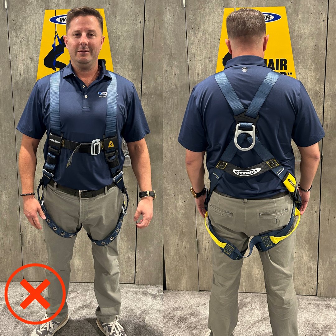 Werner_Safety's tweet image. Can you spot what’s wrong with this harness? 👷♂️❌
Learn more: bit.ly/470EIej
#werner #fallprotection #NSC25 #safety #workingatheight #harness #spotthemistake #fallpro #safetyaboveall