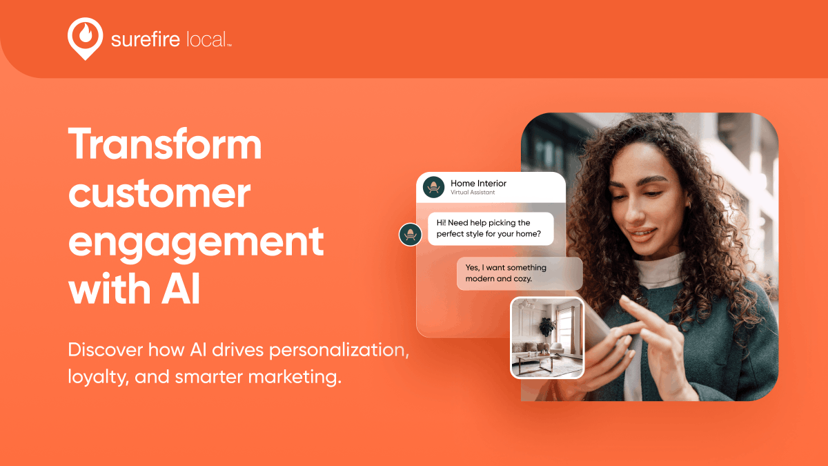 SurefireLocal's tweet image. Engage customers. Streamline marketing. Grow sales.

AI helps small businesses do it all—without extra stress.

Find out how to get started 👉 surefirelocal.com/blog/how-marke…