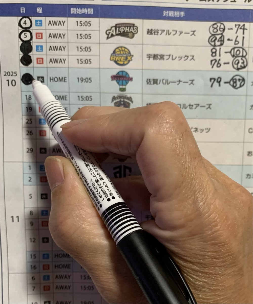 島根 79 - 87 佐賀

ホーム開幕戦で敗戦！
そして3連敗になりました⤵️⤵️

３Q後半に流れを掴み２点差まで詰め寄ったんですが、そこから逆転するまでの流れを継続できませんでした😢
要所要所でグローヴス始め外国籍選手にうまく決められてしまいました。