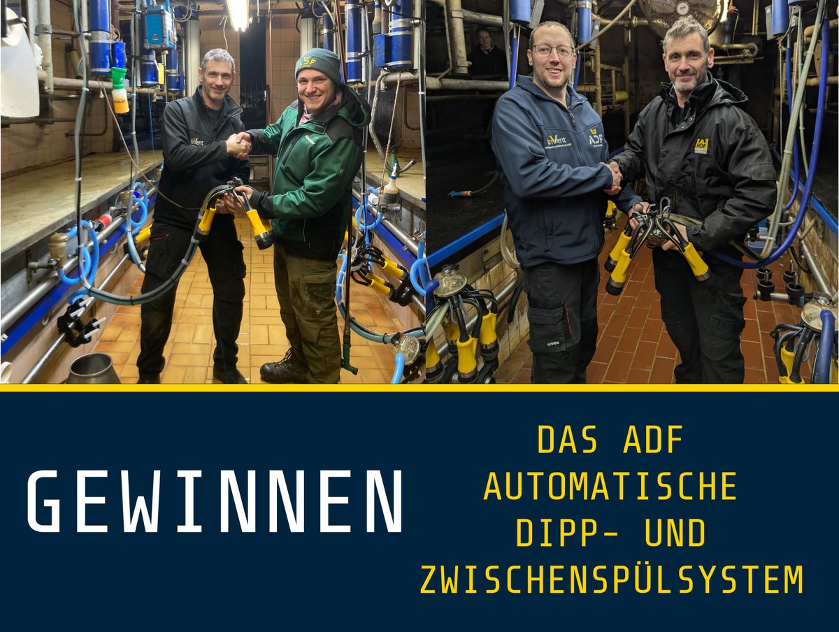 Was würdest du mit der Zeit anfangen, die du durch automatisches Dippen und Zwischendesinfizieren sparst? 🤔

Mit dem ADF-System läuft dein Melkstand effizienter, hygienischer &amp; entspannter – ganz automatisch nach jedem Melkvorgang.

JETZT GEWINNEN! 
ow.ly/SJgf50XbU3z
