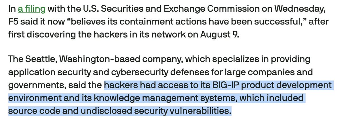 Attackers accessed source code + undisclosed vulns.
More concerning: they obtained customer implementation configs and system designs that could enable downstream attacks.