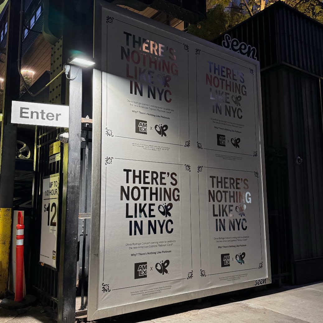 Olivia Rodrigo irá fazer uma performance especial em Nova York em parceria com a AMEX.

"Não há nada como OR em NYC".