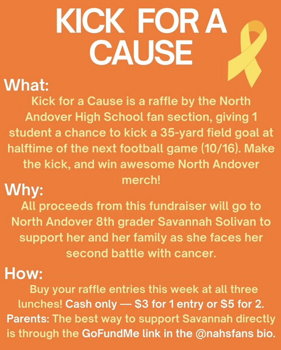 Savannah Strong: Beating Leukemia Together

Shoutout to <a href="/NAHSFans/">NAHS Fan Section</a> for coming up with this idea. Great work supporting one of our own!
#SavannahStrong💜

<a href="/north_andover/">North Andover</a> <a href="/KnightsNaaa/">KnightsNAAA</a> <a href="/BostonHeraldHS/">Danny Ventura</a> <a href="/BGlobeSports/">Boston Globe Sports</a> <a href="/T_Mulherin/">Tom Mulherin</a> <a href="/camkerry7/">Cam Kerry</a> <a href="/DWillisET/">David Willis</a> <a href="/MVcreature/">Hector Longo</a> <a href="/EvanApplebaum2/">Evan Applebaum</a>