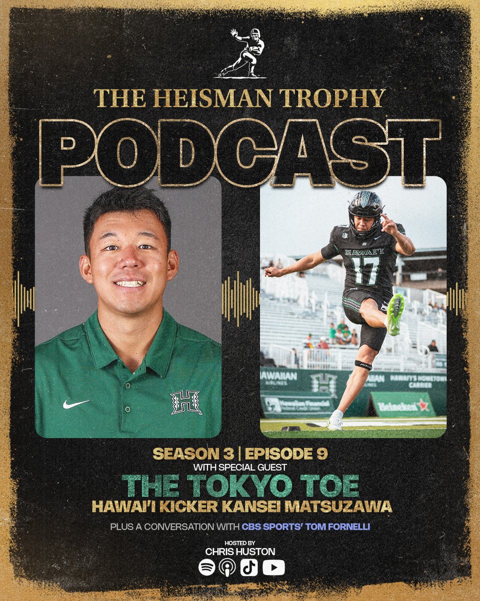 This week's Heisman Trophy Podcast reaches beyond the shores of the West Coast all the way to Hawai'i and Tokyo to feature <a href="/HawaiiFootball/">Hawaii Football</a> placekicker <a href="/kan08sei/">Kansei Matsuzawa</a>, the "Tokyo Toe," who leads college football in field goals made. 

The 26-year-old senior tells the story of how he