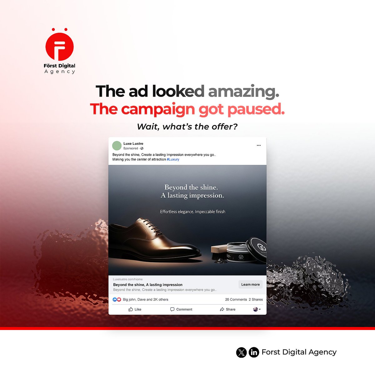 forstdigital's tweet image. The ads looked great.  
The client paused the campaign.  

Why? Because no one knew what to do next.  

Clarity &amp;gt; Aesthetics.  

Keep it very clear 

#AdDesign 
#ForstCreative