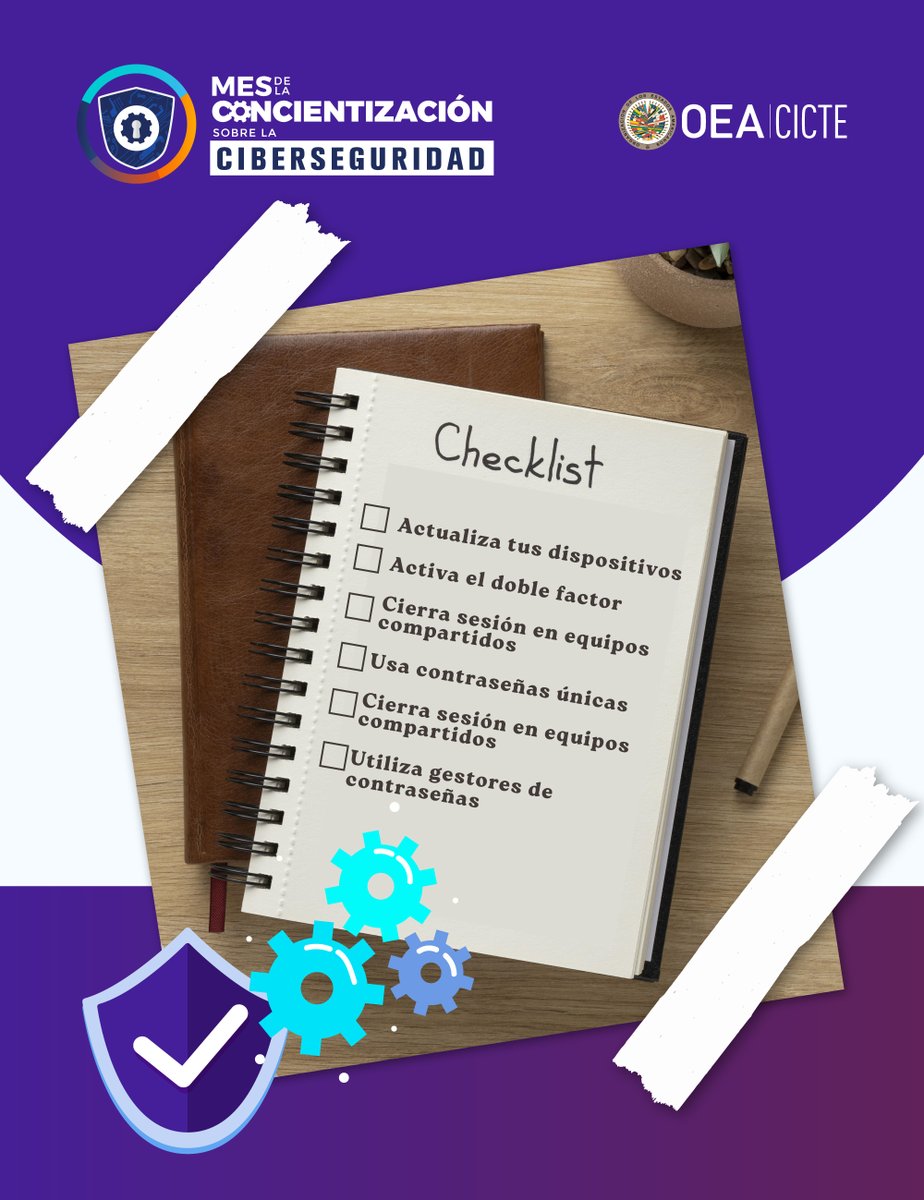 🧩Checklist de Ciberseguridad: ¿tus dispositivos están protegidos?
📣 La #ciberseguridad no es solo tarea de expertos.
Los fallos en sistemas y aplicaciones pueden poner en riesgo tu información.

✔️ Actualiza tus dispositivos y activa las actualizaciones automáticas.
✔️ Activa