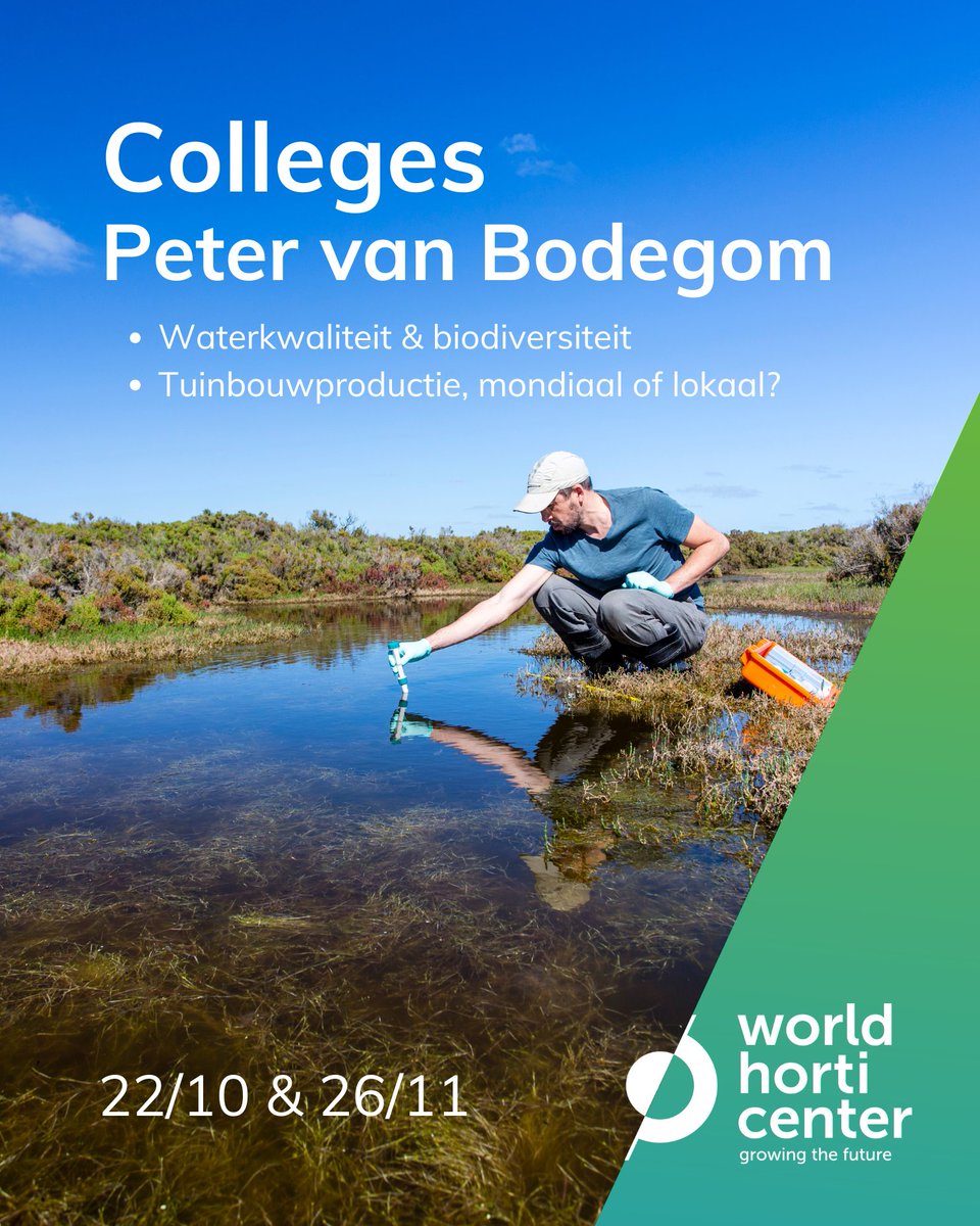 Hoe kan de glastuinbouw duurzamer worden? En wat is de rol van Nederland in de wereldwijde voedselproductie? Prof. dr. Peter van Bodegom geeft op 22/10 en 26/11 openbare colleges in World Horti Center over deze actuele vragen. Aanmelden doe je hier 👉👉 forms.office.com/e/WxbtS98qHN